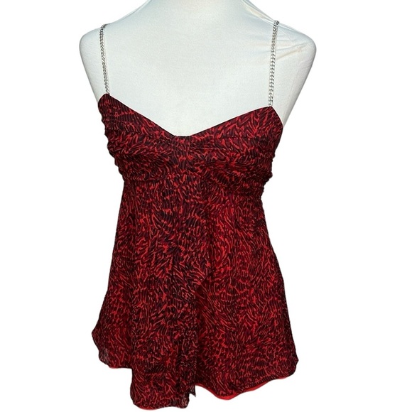 Michael Kors Chain Straps Blouse Red - Picture 1 of 6